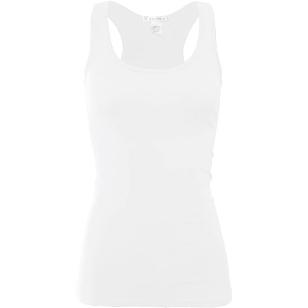 Bozzolo XT1777 Basic Cotton Spandex Racerback Tank Top Black 2X